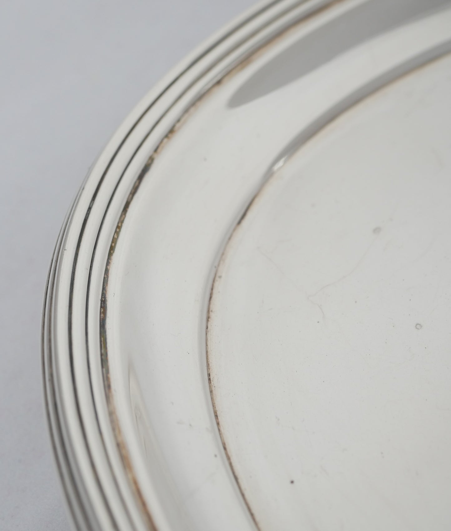 Antique Art Deco 1929 Sterling Silver 31cm 12" Oval Footed Serving Tray Salver