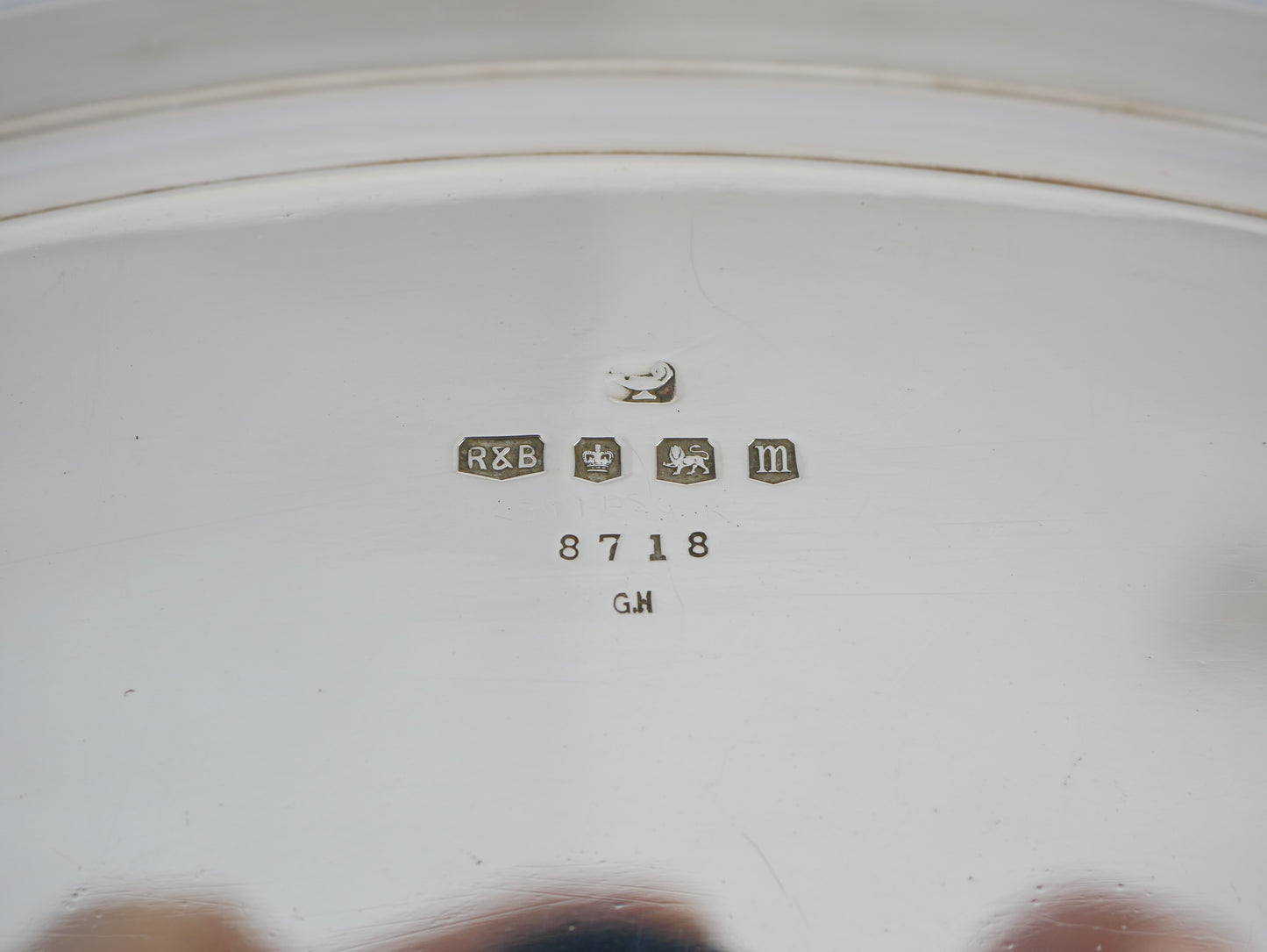 Antique Art Deco 1929 Sterling Silver 31cm 12" Oval Footed Serving Tray Salver