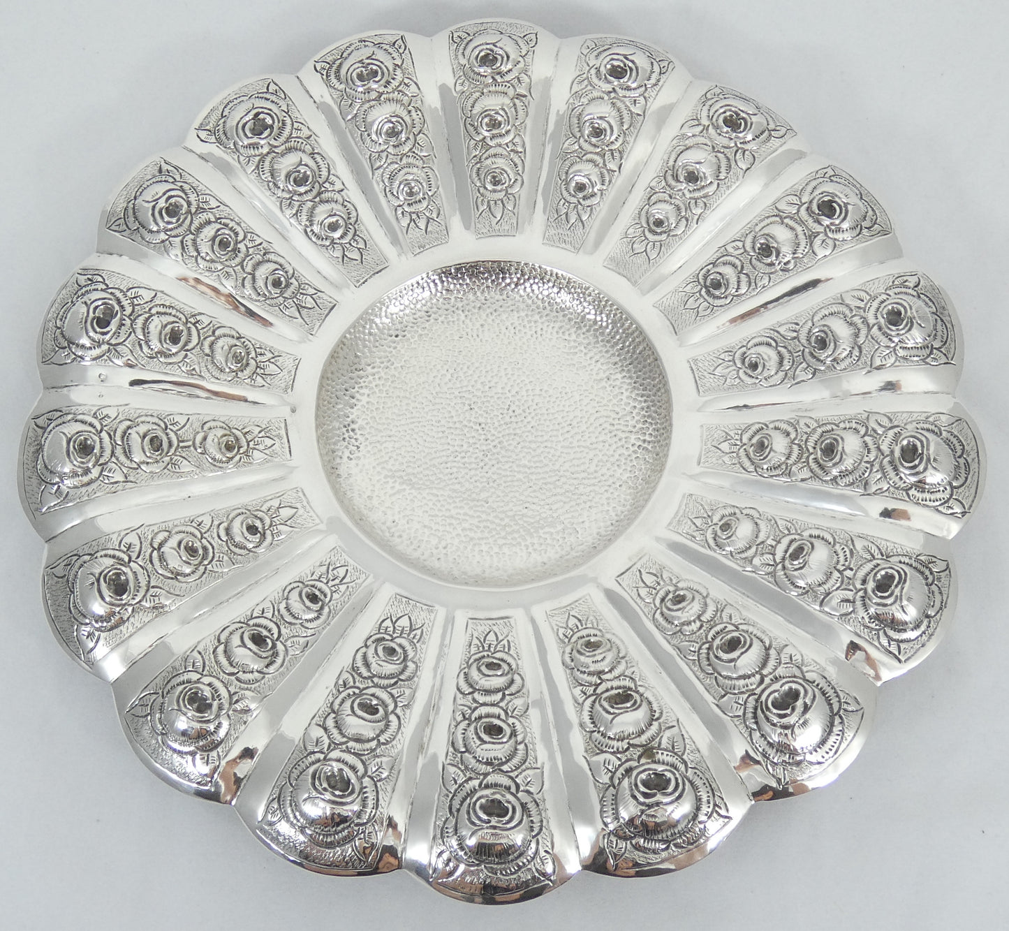 Antique 1940 Hungarian Huge 800 Silver 37cm Platter Plate Bowl Centrepiece Tray