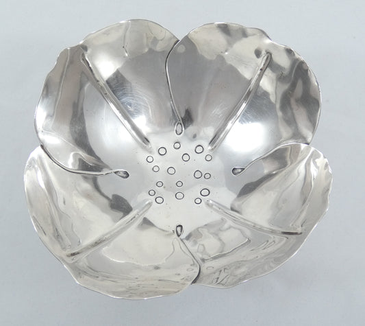 Antique Vintage 1950 Mexican Sterling Silver Flower Bowl Ana Nunex Brilanti Cony