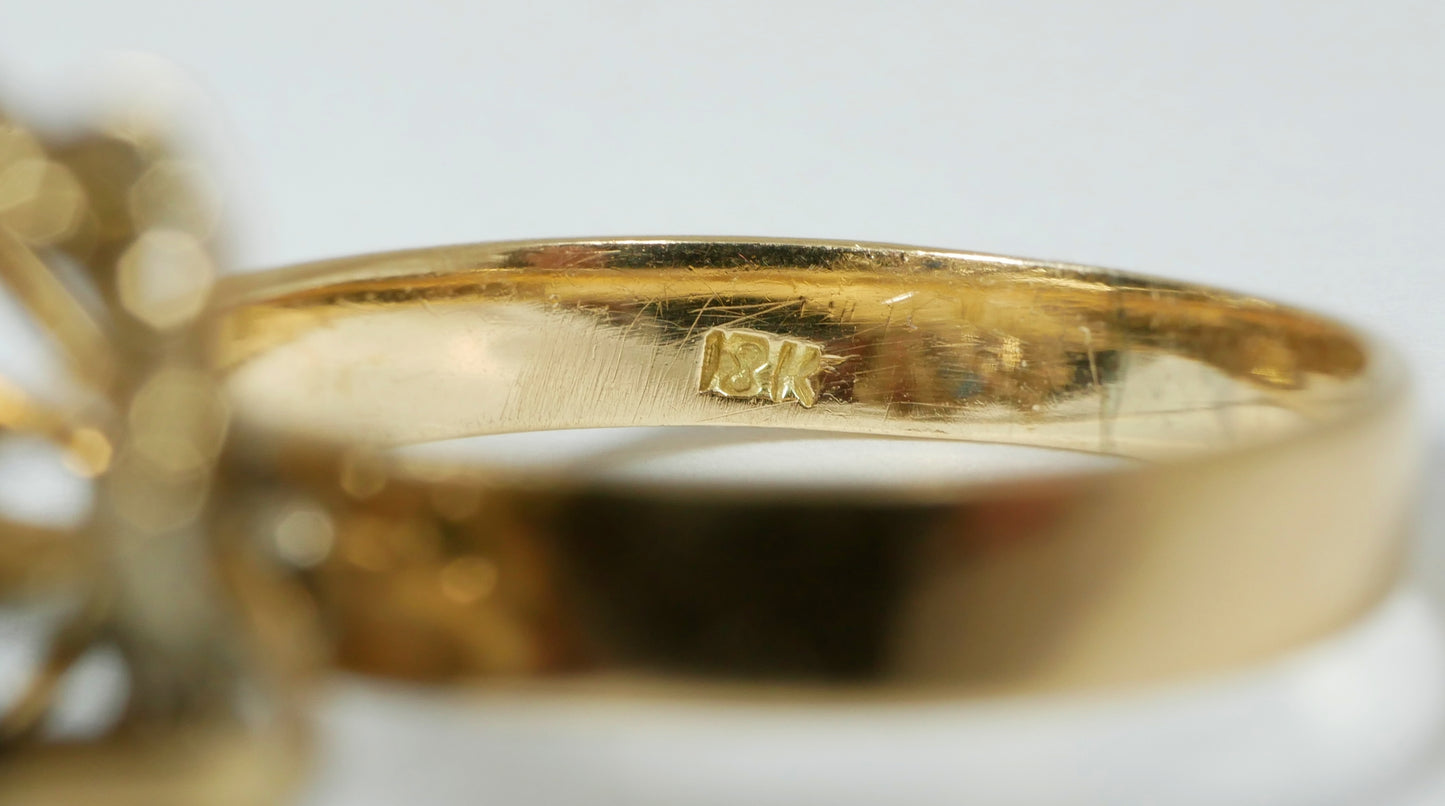 Vintage Solid 10ct Yellow Gold Blue Sapphire Thai Princess Cocktail Ring 8 P 56