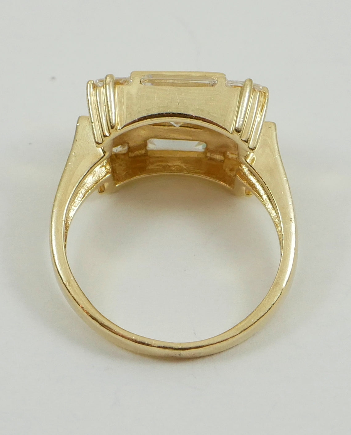 Modern Solid 14ct Yellow Gold Princess Cut Engagement Cluster Ring Size 6.5 M 52
