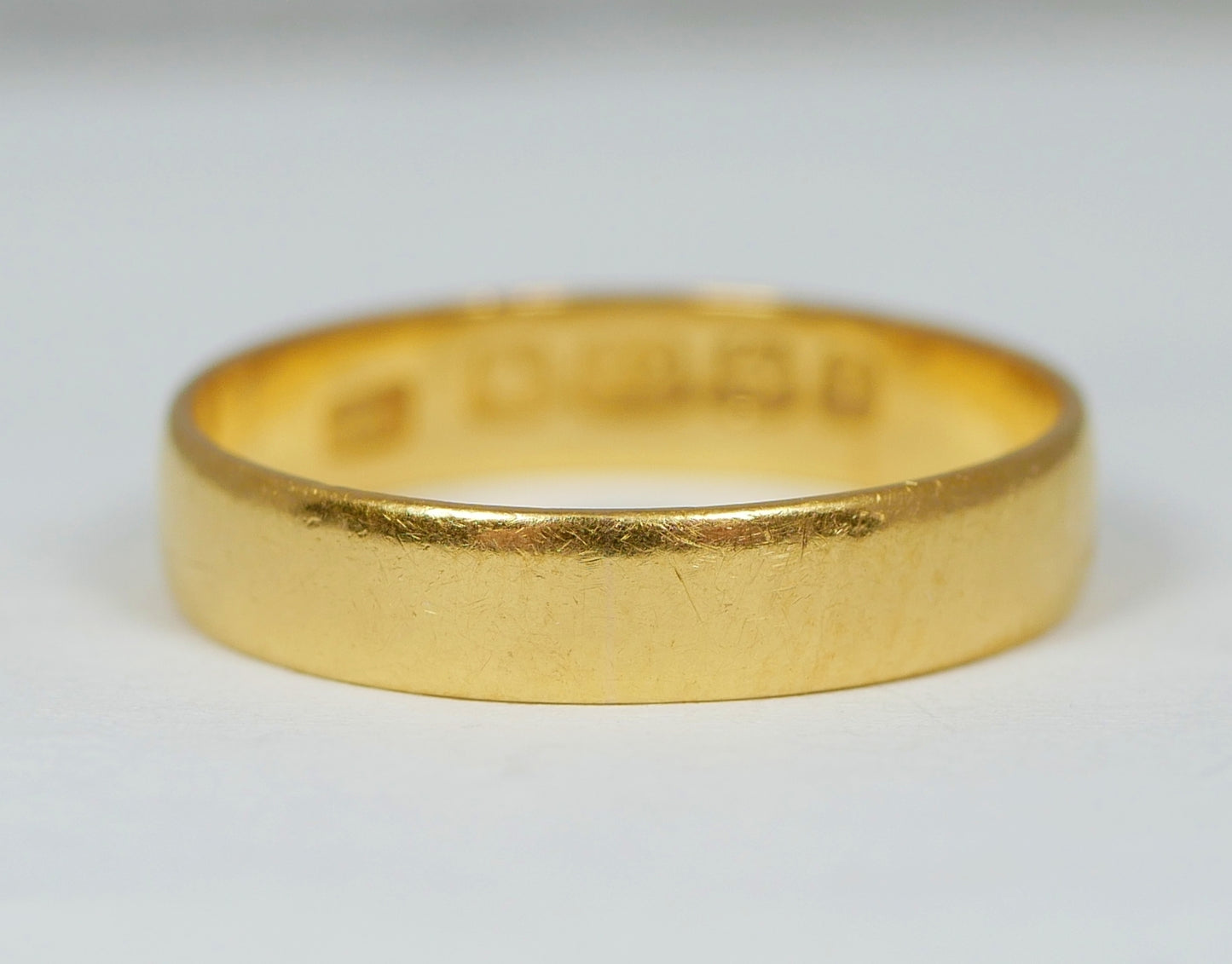 Antique Edwardian 1908 Solid 22ct Yellow Gold Wedding Band Ring Size 6.5 M 52