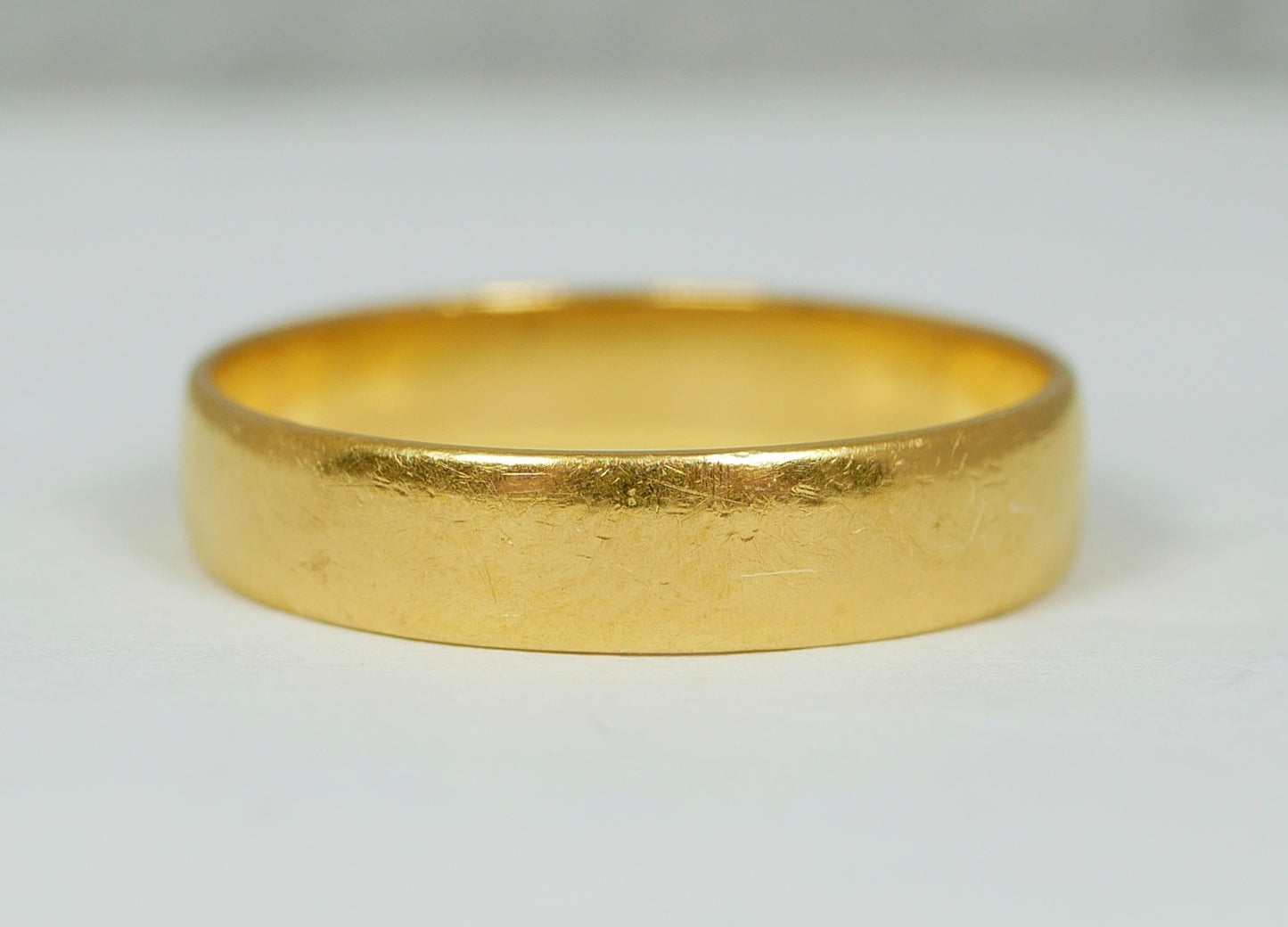 Antique Edwardian 1908 Solid 22ct Yellow Gold Wedding Band Ring Size 6.5 M 52