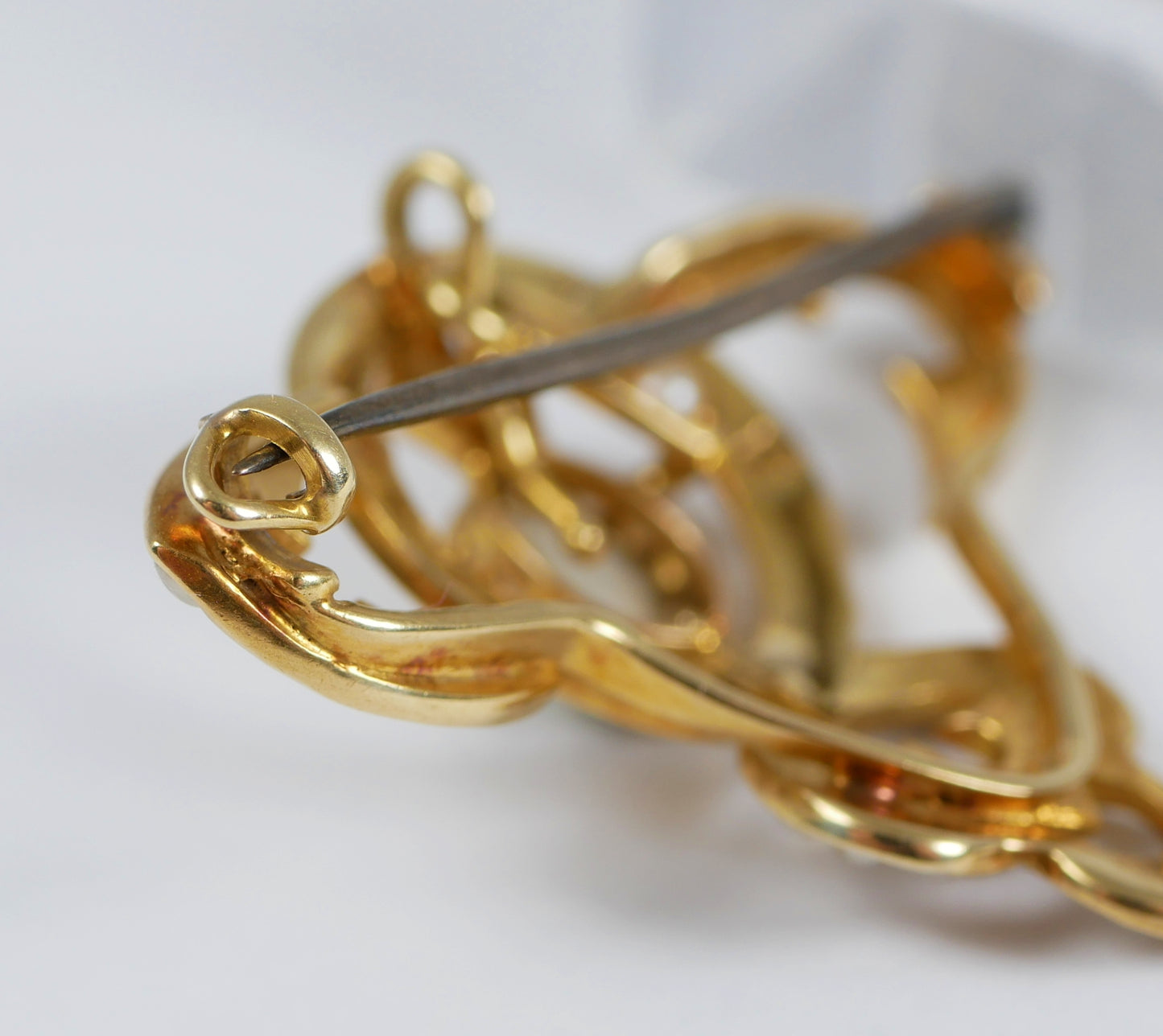 Antique Art Nouveau 1905 Solid 15ct Yellow Gold Opal & Seed Pearl Pendant Brooch