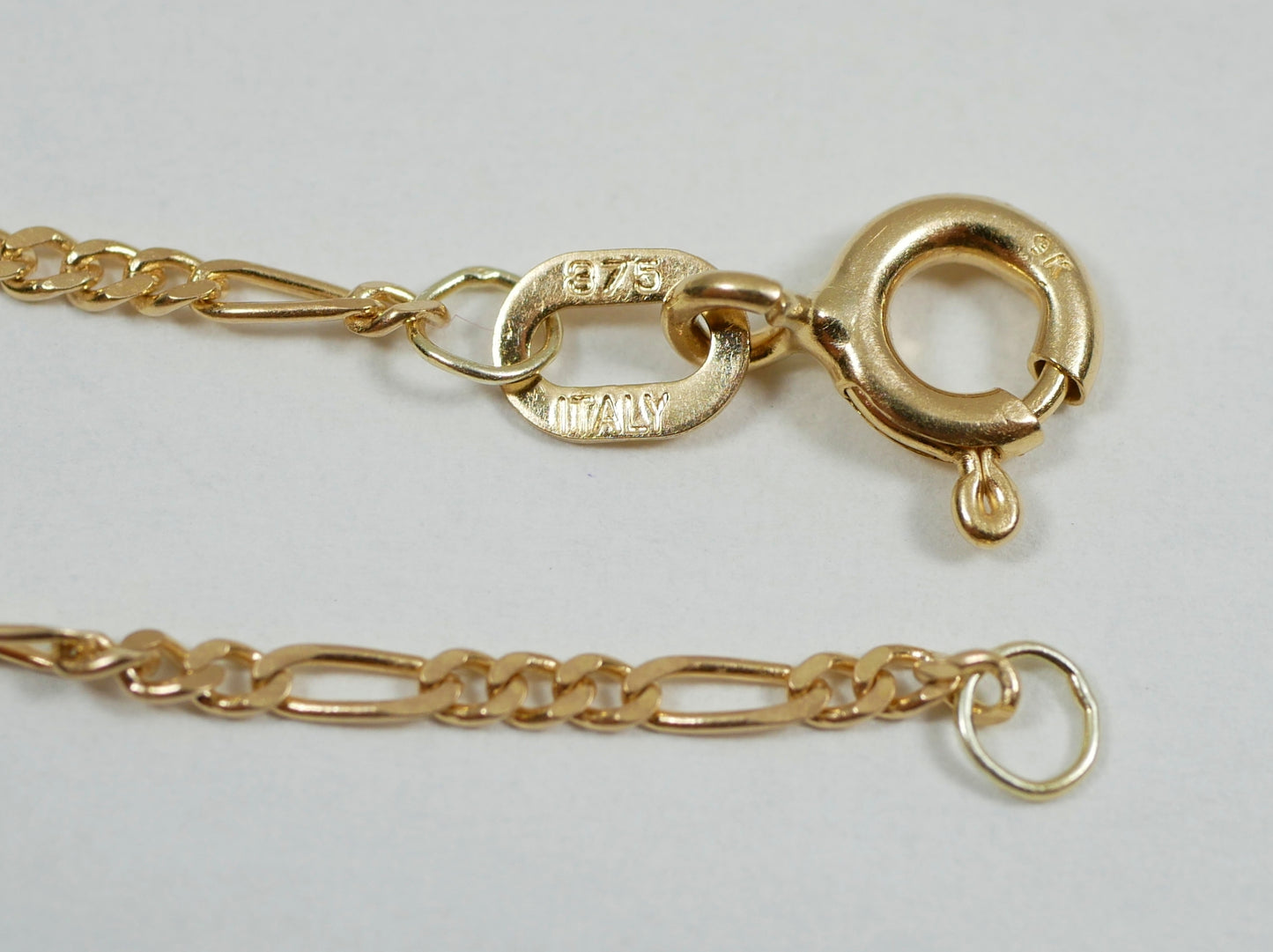 Italian Solid 9ct Yellow Gold 1.5mm Figaro Link Long 60cm 23.5" Necklace Chain