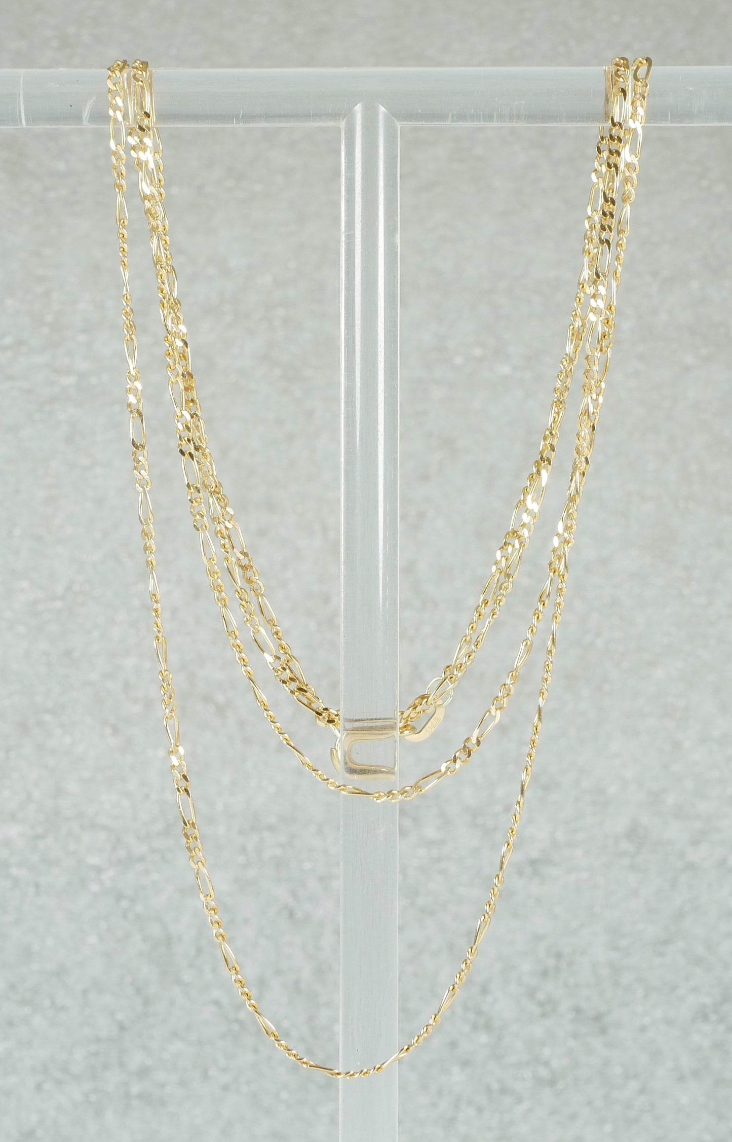 Italian Solid 9ct Yellow Gold 1.5mm Figaro Link Long 60cm 23.5" Necklace Chain
