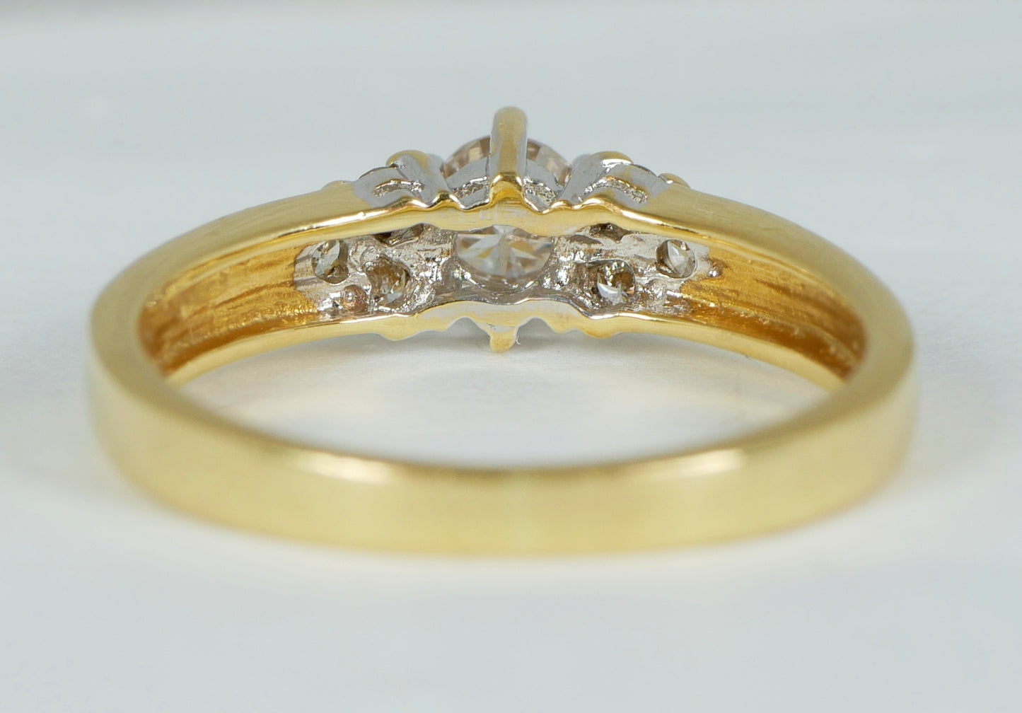 Solid 18ct Yellow Gold .35ct Diamond Cluster Dress Engagement Ring Size 6.5 M 52