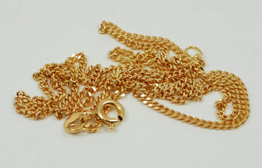 Italian Solid 9ct Yellow Gold 1.5mm Miami Cuban Chain 45cm 17.5" Necklace 2.92gm