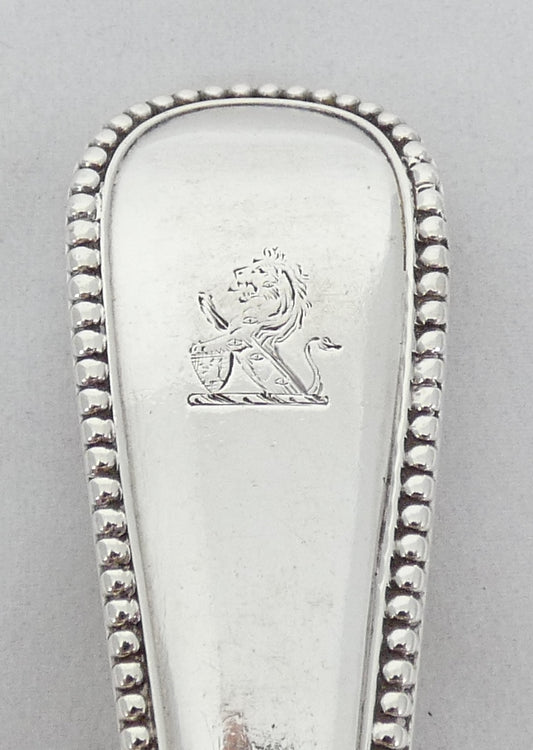 Antique Edwardian 72pc 12pl Sterling Silver Cutlery Set Old English Bead Knife