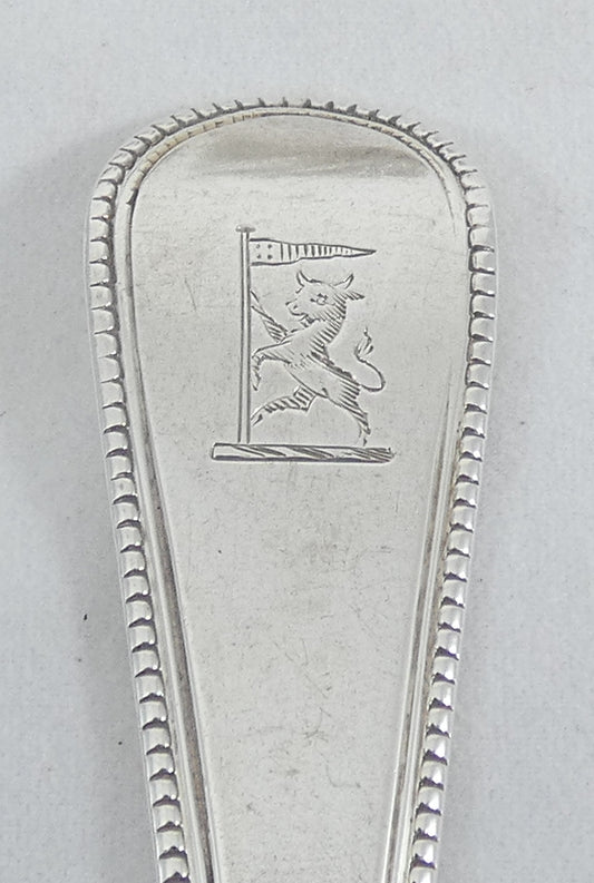 Antique Georgian 16p 4pl Sterling Silver Cutlery Set Old English Bead Fork Spoon