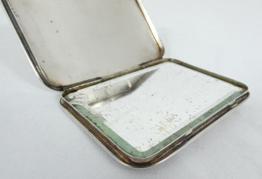 Antique Art Deco 1930 Israel Solid 833 Silver Powder Mirror Compact Leo Gersting