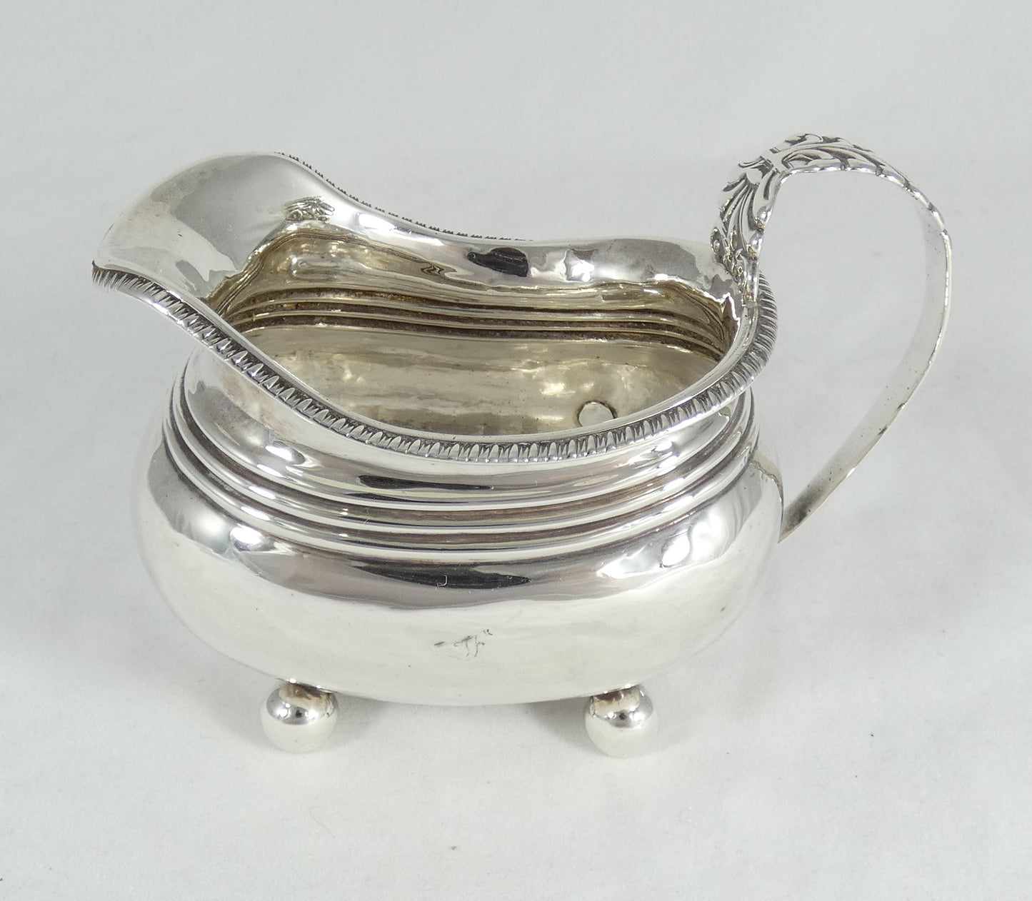 Antique Georgian 1798 Sterling Silver Milk Jug Creamer London Sauce Boat Regency