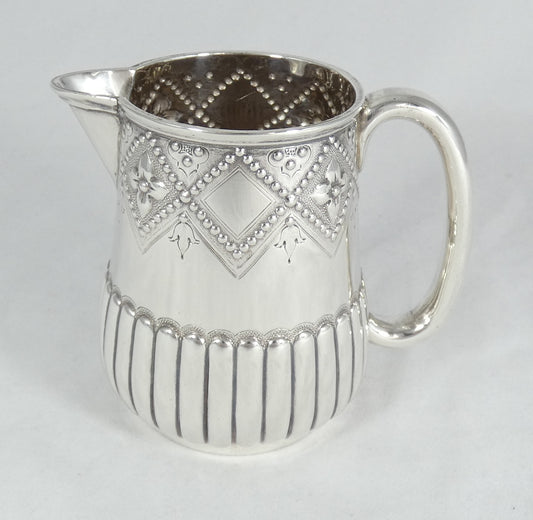 Antique Victorian 1872 Heavy Sterling Silver Milk Jug Creamer London Pitcher