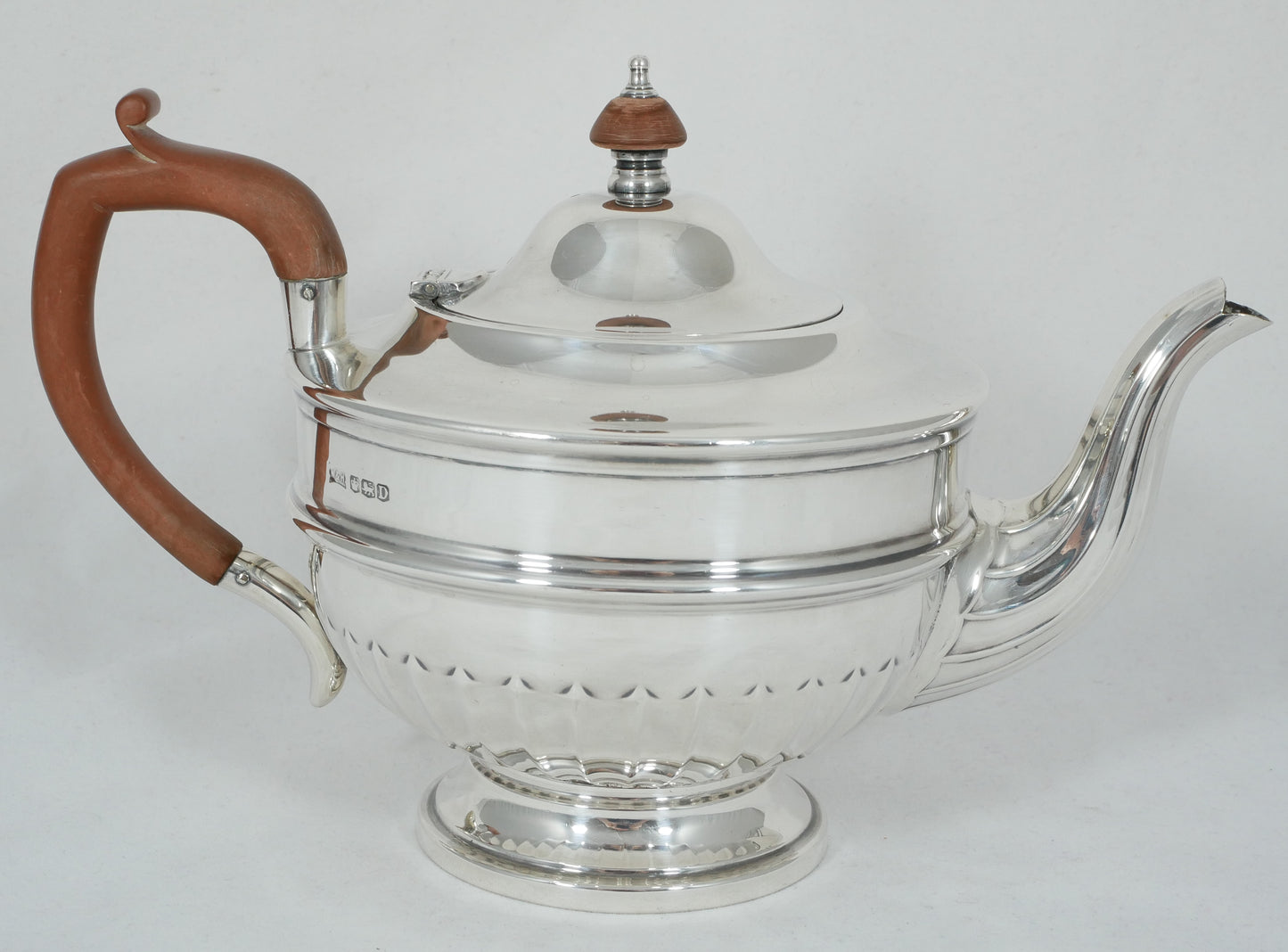 Antique Art Deco 1946 Sterling Silver 900ml Teapot Tea Pot Walker & Hall Set 925