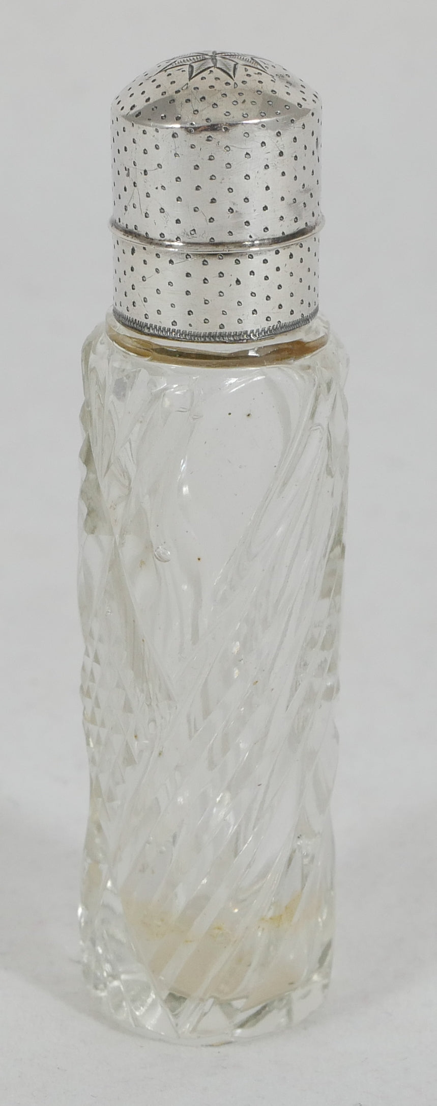 Antique Dutch 833 Silver & Cut Glass Scent Perfume Bottle Vanity Jar Sterling