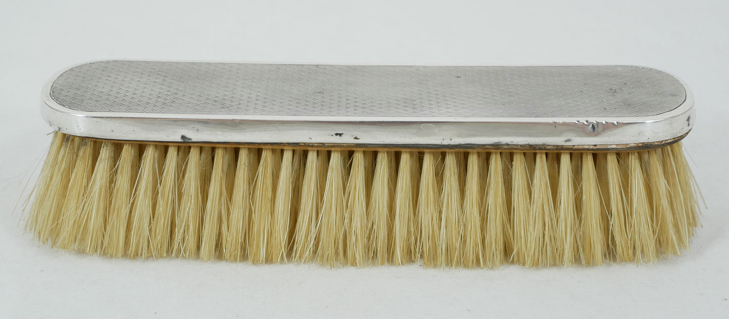 Antique Art Deco 1950 Sterling Silver Engine Turned Clothes Hair Shoe Brush HBrs