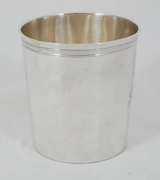 Antique Victorian 1885 Sterling Silver Beaker Water Christening Cup Barnard Sons