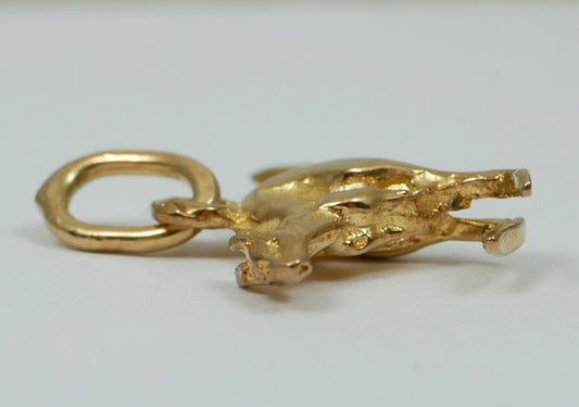 Solid 9ct Yellow Gold 18mm Jumping Kangaroo Animal Bracelet Charm Pendant 375
