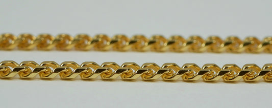 Solid 9ct Yellow Gold 2mm Flat Cuban Link 50cm 20" Necklace Chain Miami 5.3gm NZ