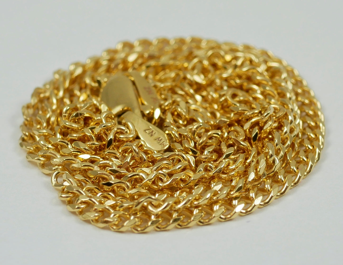 Solid 9ct Yellow Gold 2mm Flat Cuban Link 50cm 20" Necklace Chain Miami 5.3gm NZ