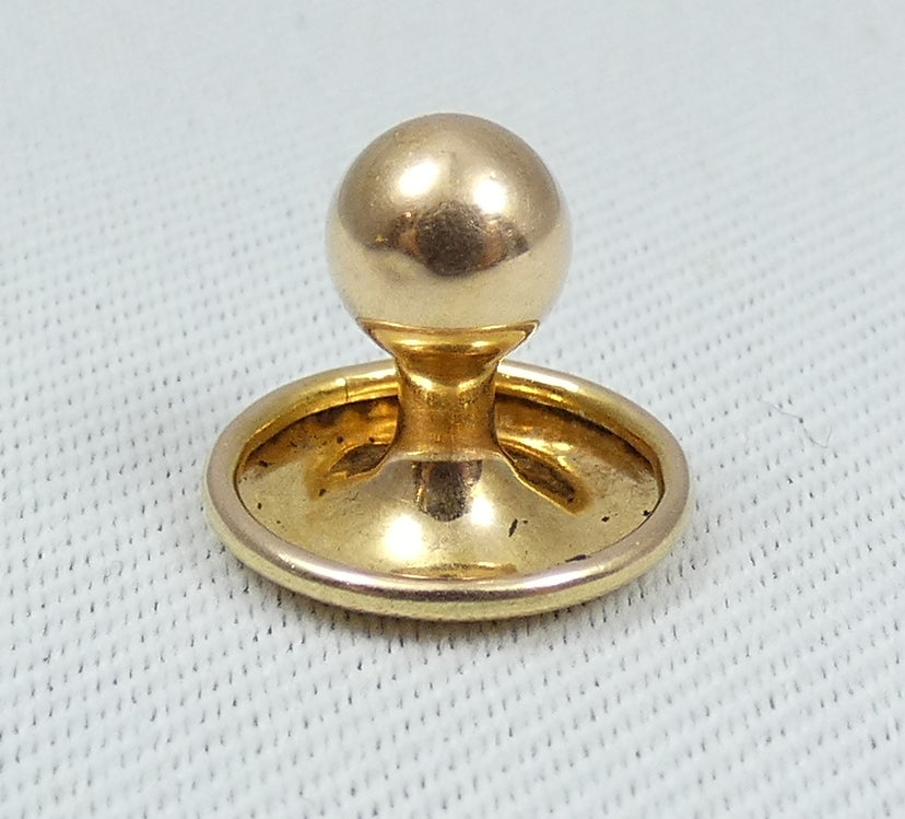 Antique Vintage Solid 9ct Yellow Gold 10mm Collar Dress Shirt Stud Button 375