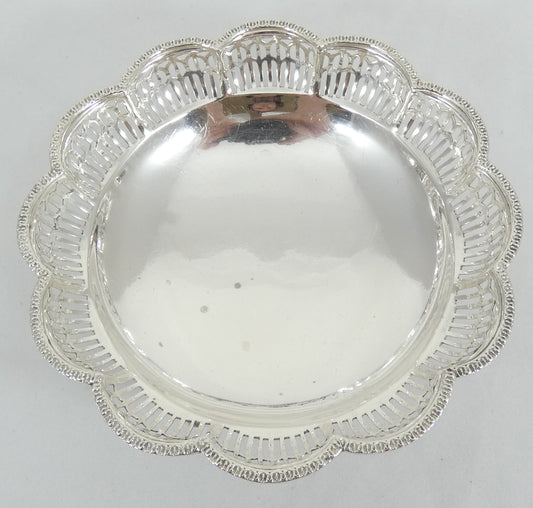 Antique Art Deco 1925 Sterling Silver 13cm Footed Bowl Bon Bon Serving Dish HB