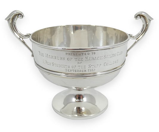 Antique Edwardian 1912 Peter Orr Sterling Silver Trophy Bowl Colonial Indian 12