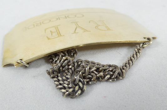 Vintage 1986 Concorde Gilt Sterling Silver Rye Decanter Label Spirit Bottle Tag