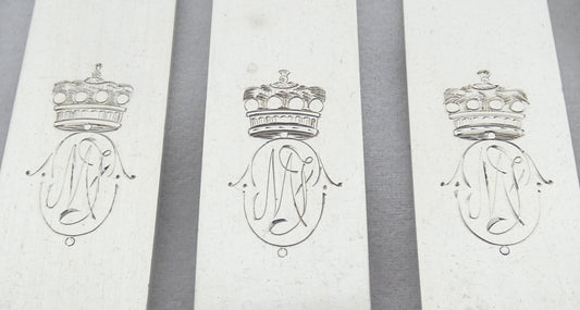 Antique 1933 12pc Sterling Silver Kings Pattern Dessert Cutlery Set Knife Fork