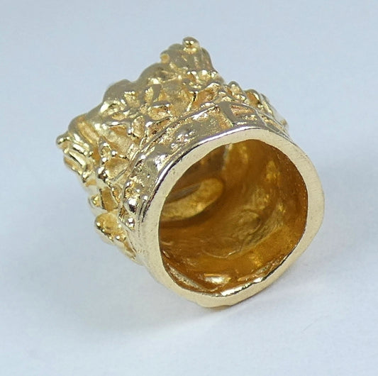 English Solid 9ct Yellow Gold Royal Crown Coronet Bracelet Charm Pendant London