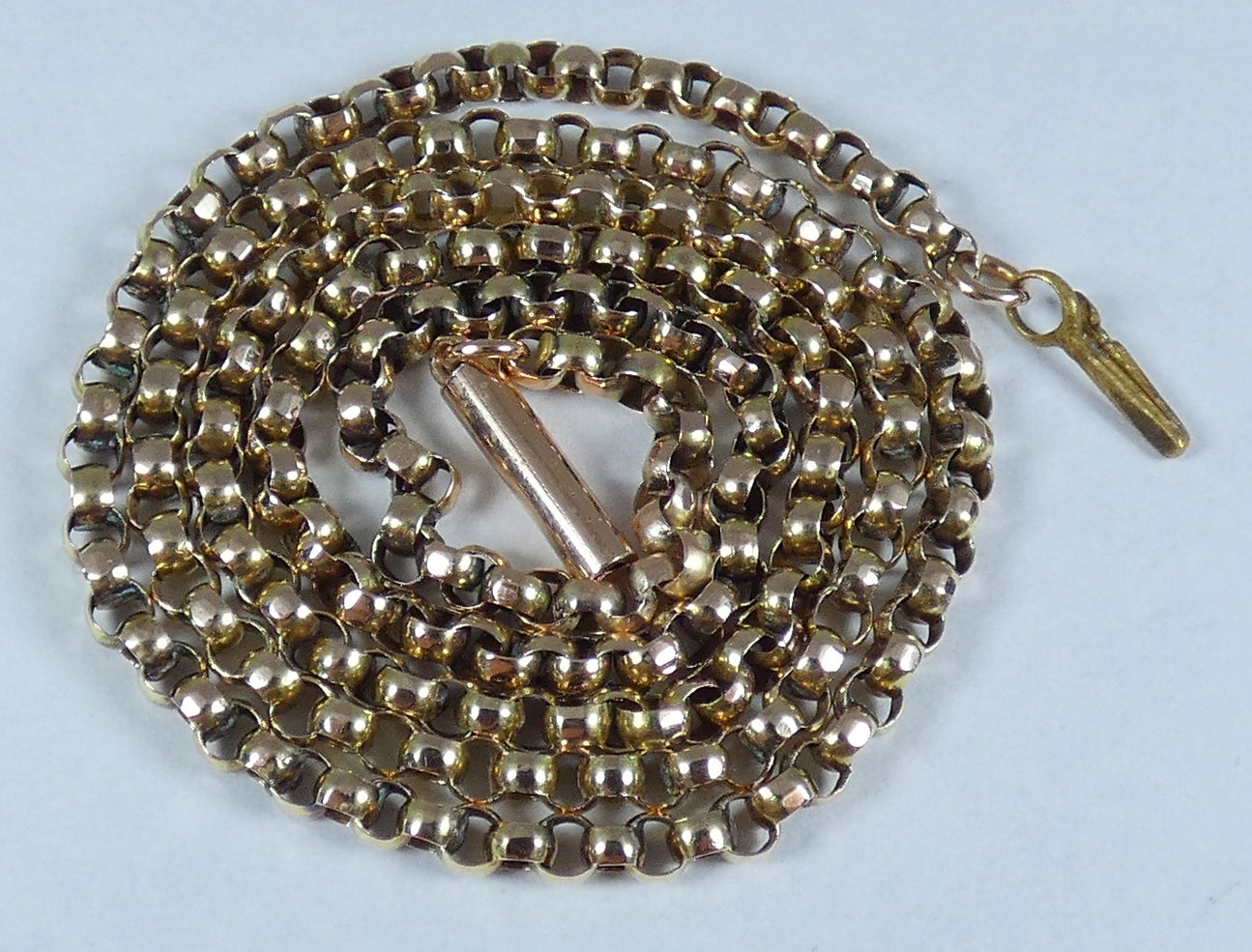 Antique 9ct Yellow Gold 2.5mm Belcher 45cm 17.5" Chain Necklace Barrel Clasp