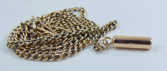 Antique 9ct Yellow Gold 1.5mm Curb Link 46cm 18" Chain Necklace Barrel Clasp