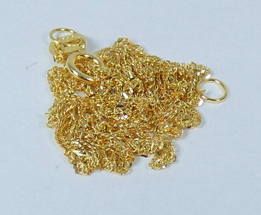 Solid 18ct Yellow Gold 1mm Singapore Link 54cm 21" Chain Necklace Bolt Clasp 750