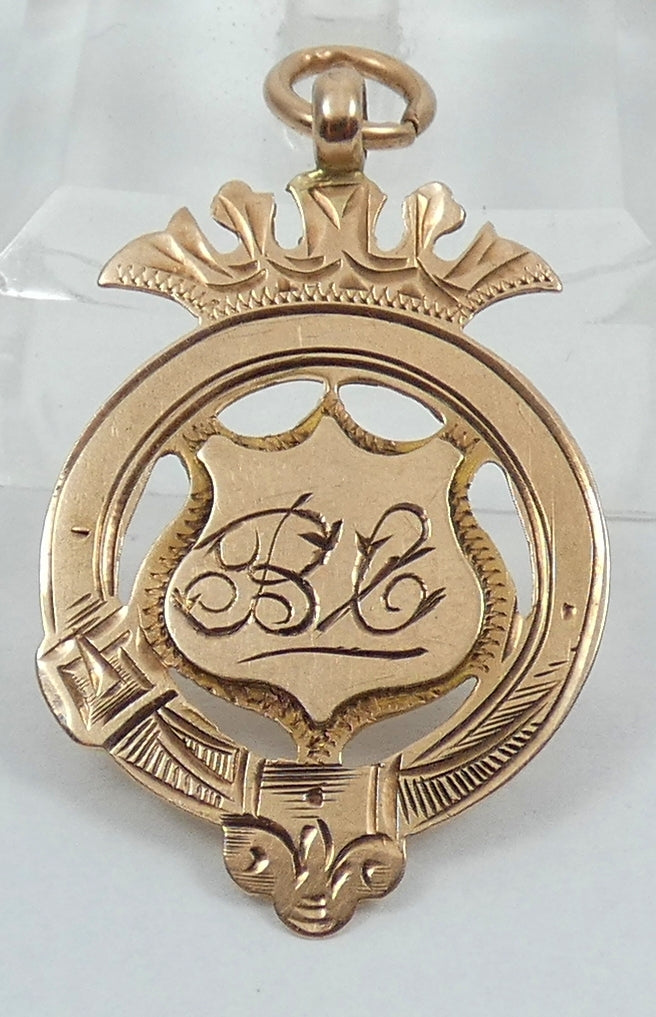 Antique 1911 Solid 9ct Yellow Gold National Dancing Medal Fob Pendant Werris Ck