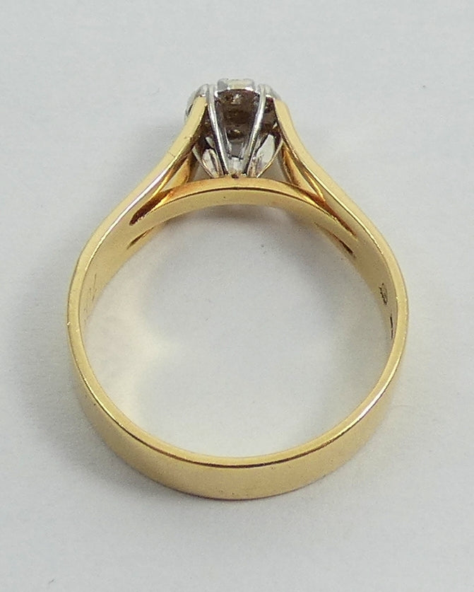 Solid 18ct Yellow Gold .20ct Diamond Cluster Dress Engagement Ring Size 7.5 O 55