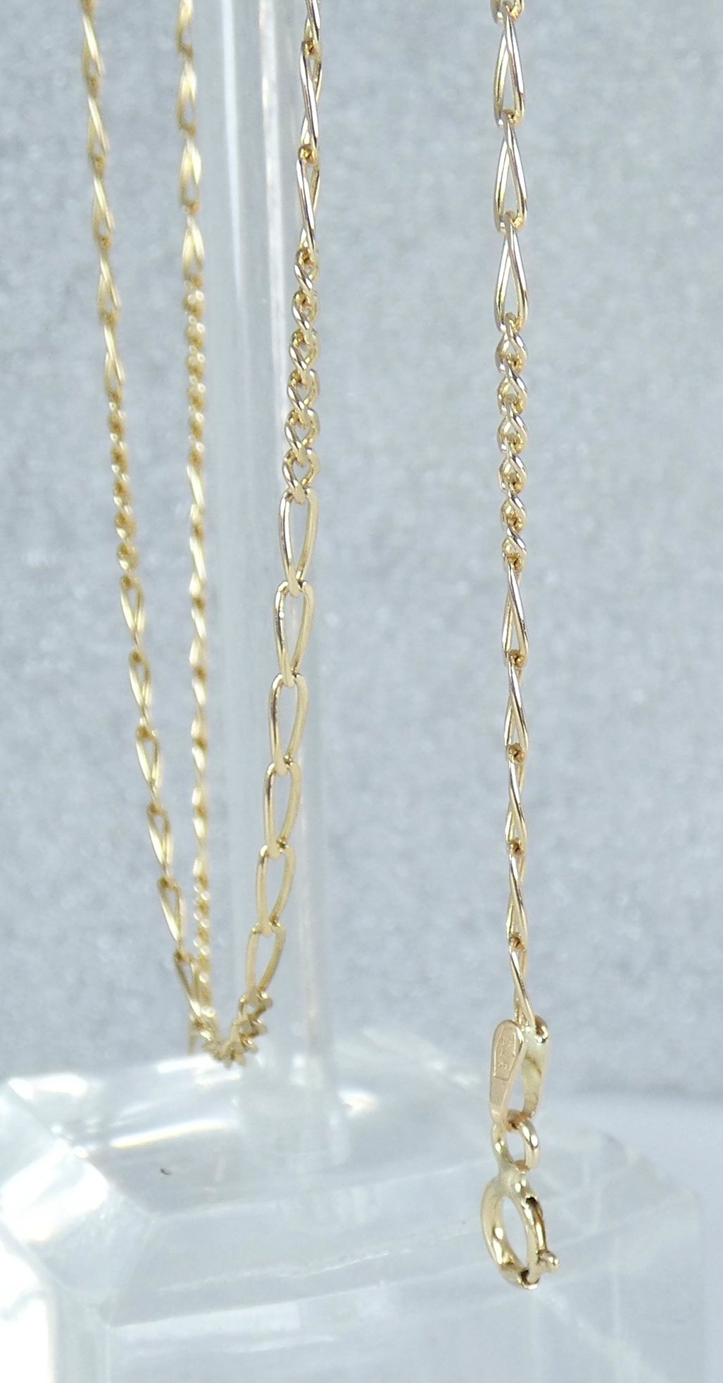 Italian Solid 9ct Yellow Gold 41cm 16" Necklace 2mm Figaro Chain Bolt Clasp 375