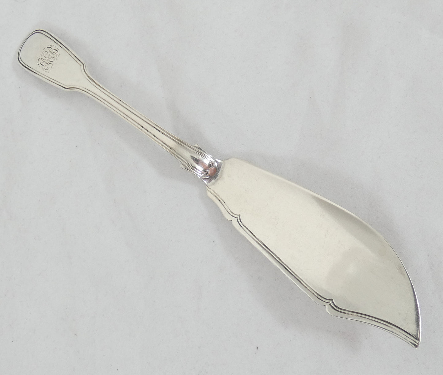 Antique Victorian 1843 48pc 10pl Sterling Silver Cutlery Set Fiddle & Thread CL