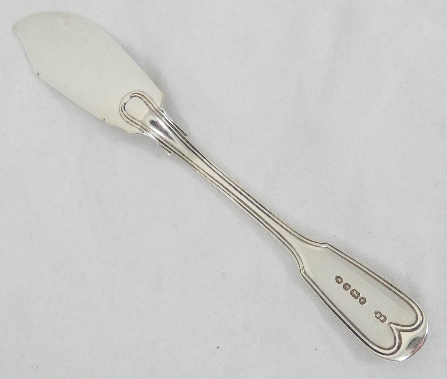 Antique Victorian 1843 48pc 10pl Sterling Silver Cutlery Set Fiddle & Thread CL