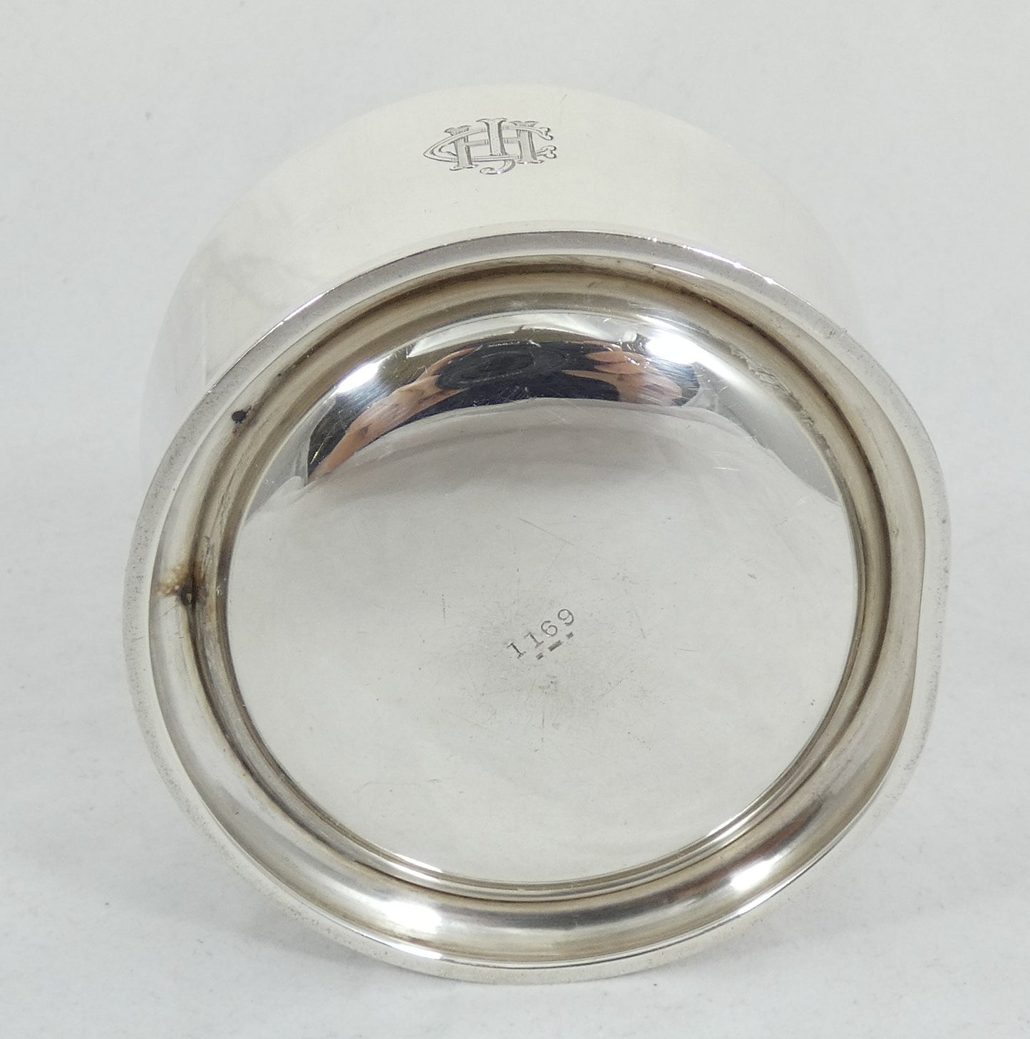 Antique Art Deco 1936 Heavy Sterling Silver Childs Infant Bowl Food Dish Pet AEJ