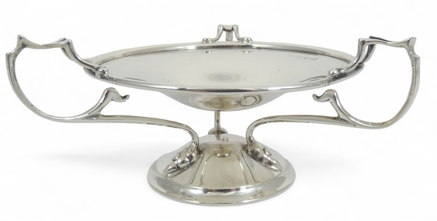 Antique Art Nouveau 1906 Sterling Silver Tri-Handle Comport Lolly Bowl Nut Dish