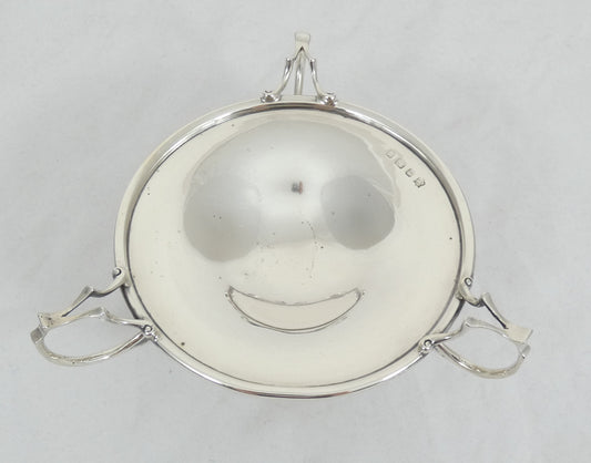 Antique Art Nouveau 1906 Sterling Silver Tri-Handle Comport Lolly Bowl Nut Dish