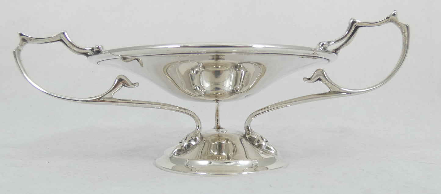 Antique Art Nouveau 1906 Sterling Silver Tri-Handle Comport Lolly Bowl Nut Dish