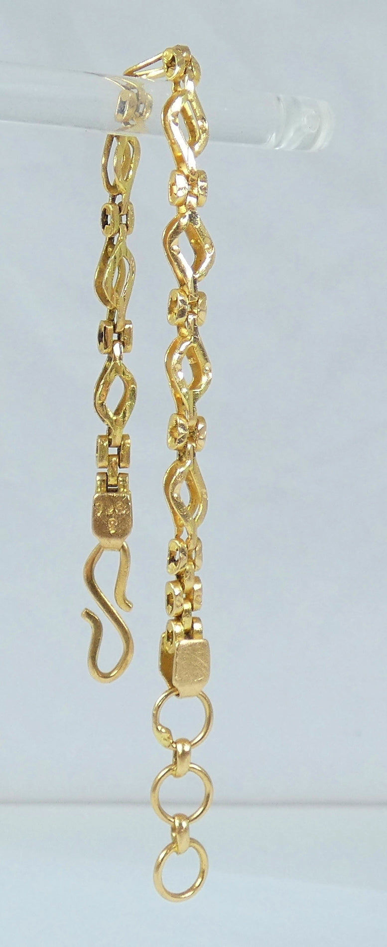 Vintage Solid 22ct Yellow Gold Small Childs 13.5cm 5.3" Fancy Chain Bracelet 916