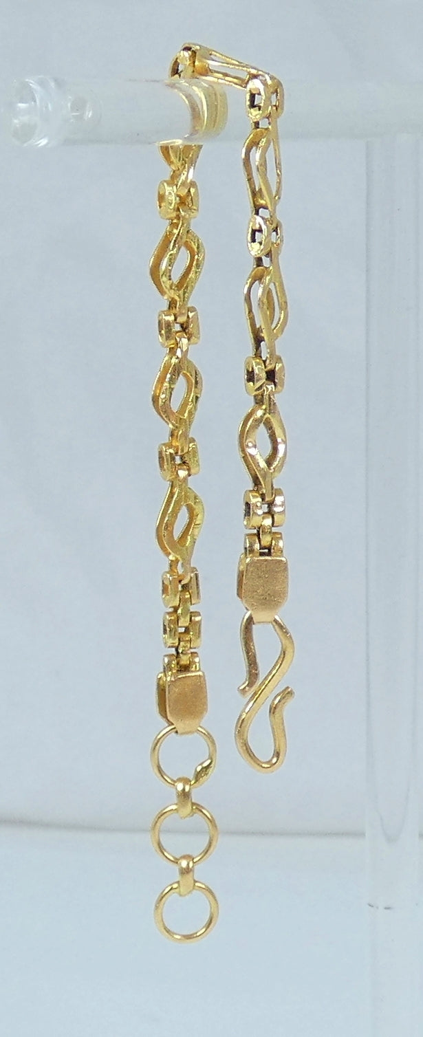 Vintage Solid 22ct Yellow Gold Small Childs 13.5cm 5.3" Fancy Chain Bracelet 916