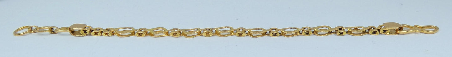 Vintage Solid 22ct Yellow Gold Small Childs 13.5cm 5.3" Fancy Chain Bracelet 916