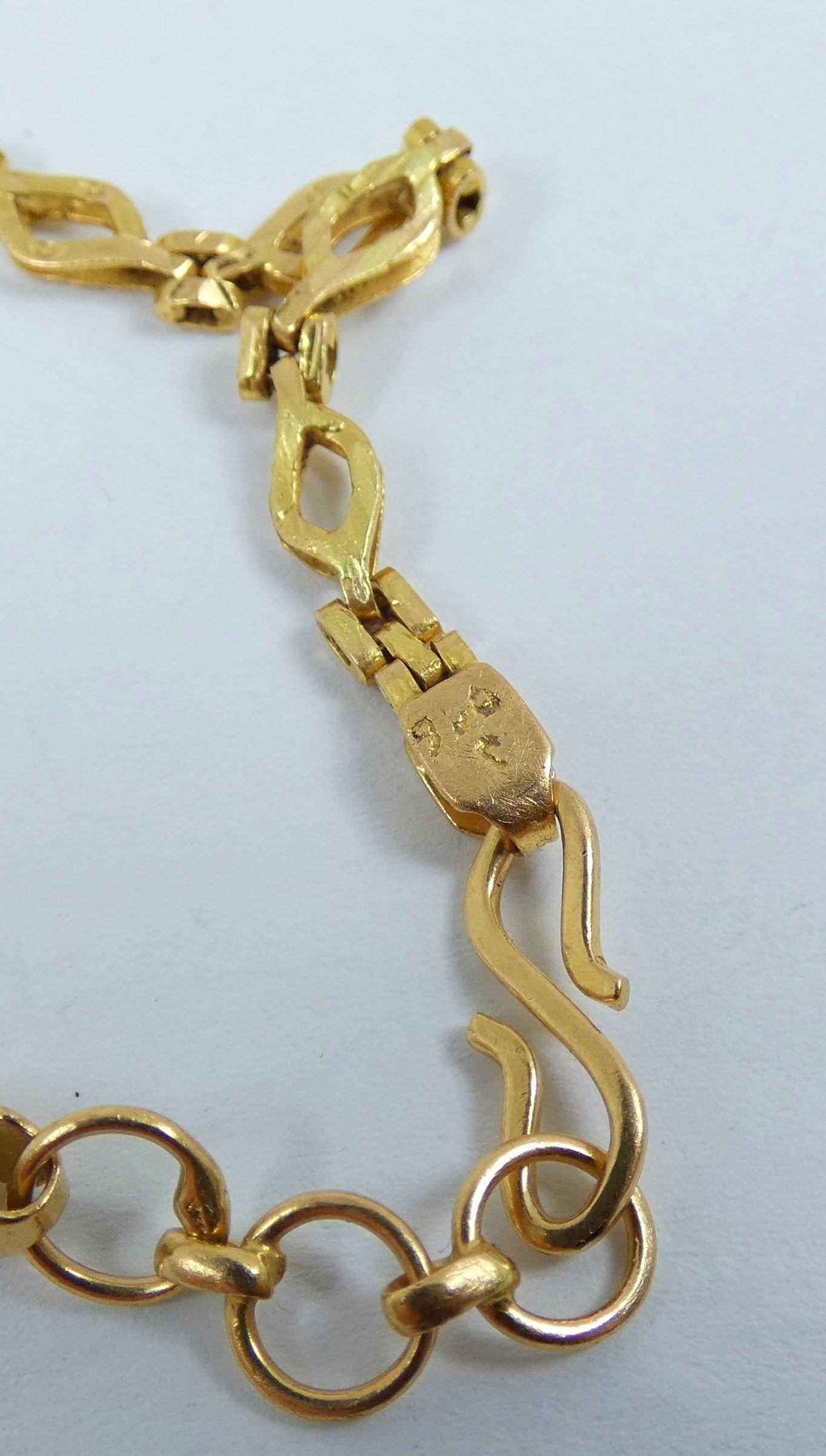 Vintage Solid 22ct Yellow Gold Small Childs 13.5cm 5.3" Fancy Chain Bracelet 916
