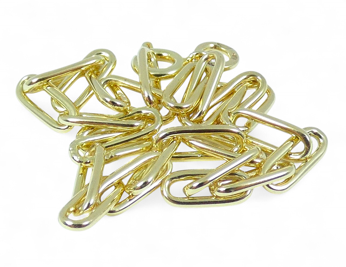 Vintage Dutch Solid 14ct Yellow Gold 20cm 8" Paperclip Chain Bracelet 3.5mm Link