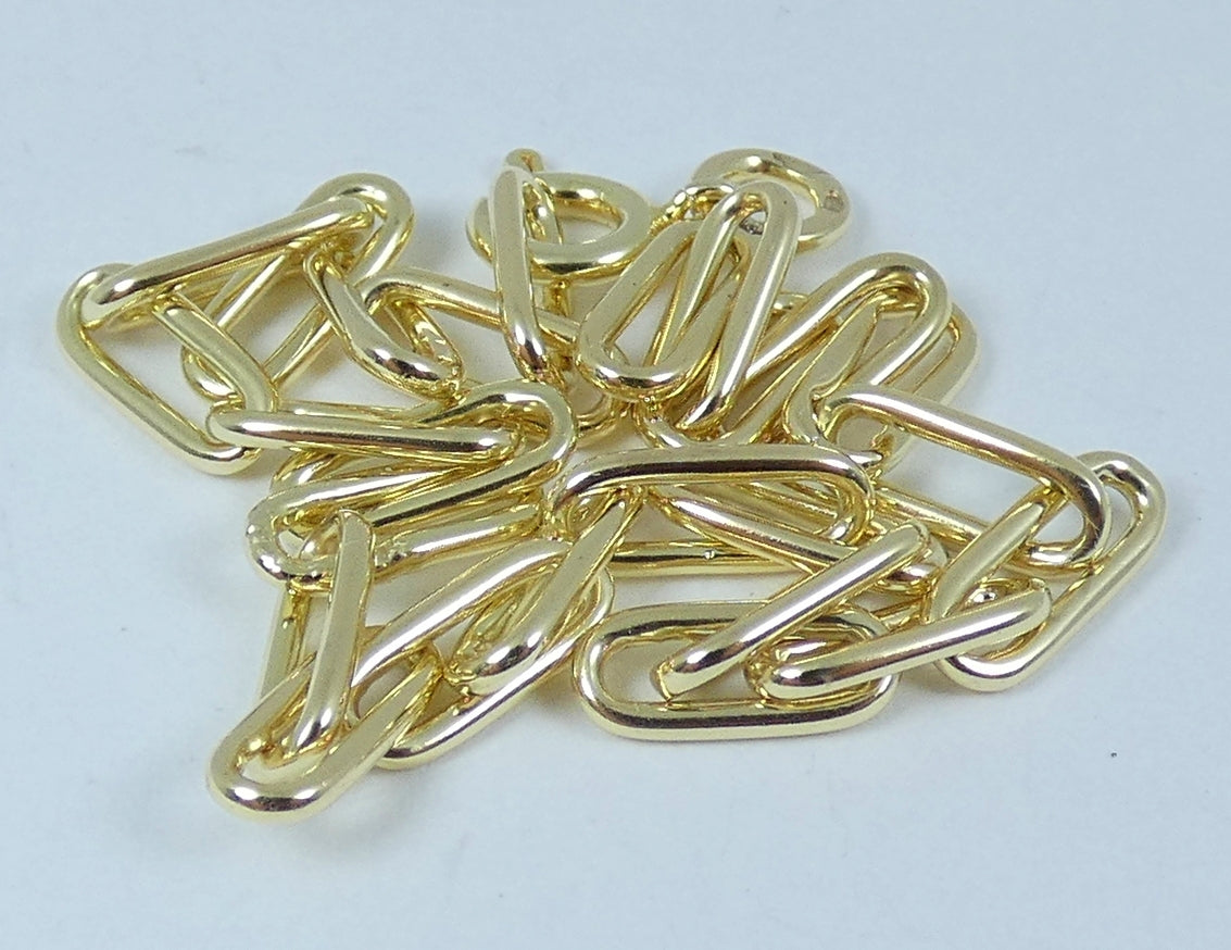Vintage Dutch Solid 14ct Yellow Gold 20cm 8" Paperclip Chain Bracelet 3.5mm Link