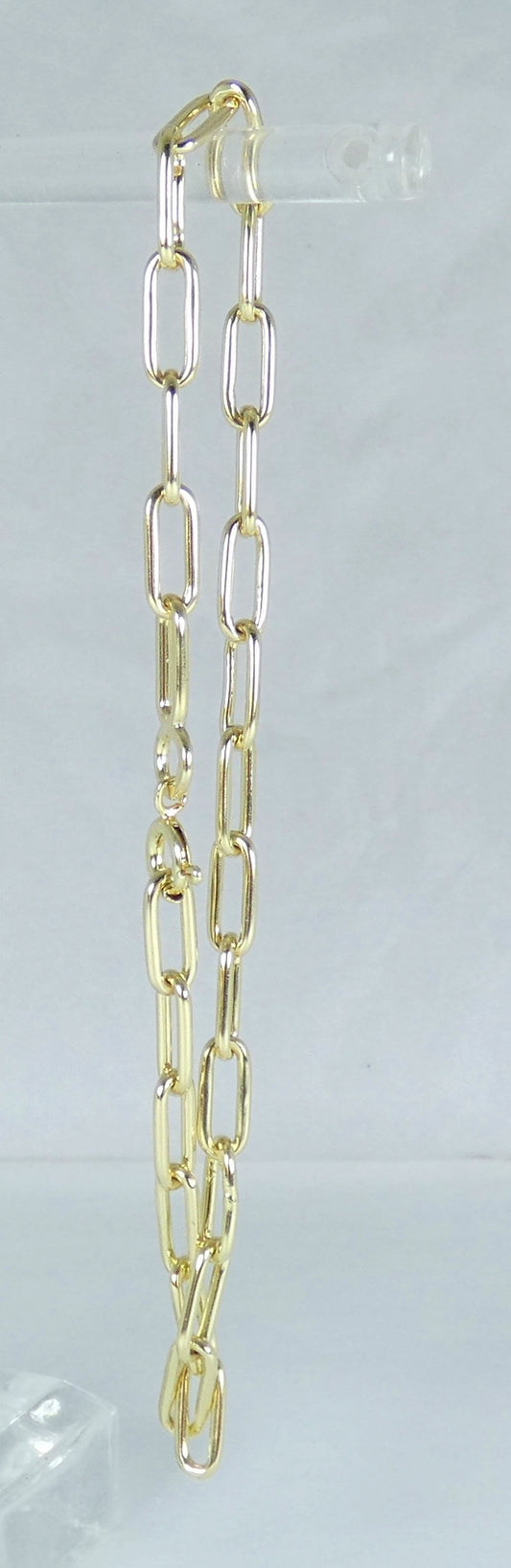 Vintage Dutch Solid 14ct Yellow Gold 20cm 8" Paperclip Chain Bracelet 3.5mm Link
